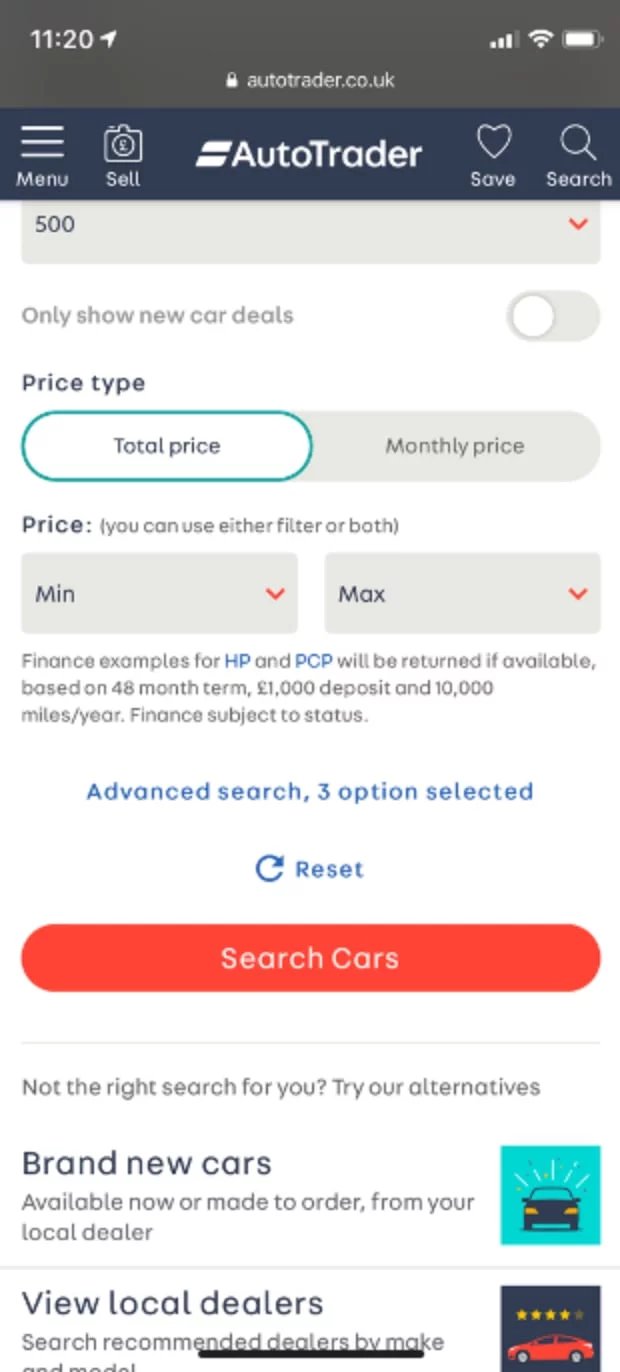 Search filter are not prominent