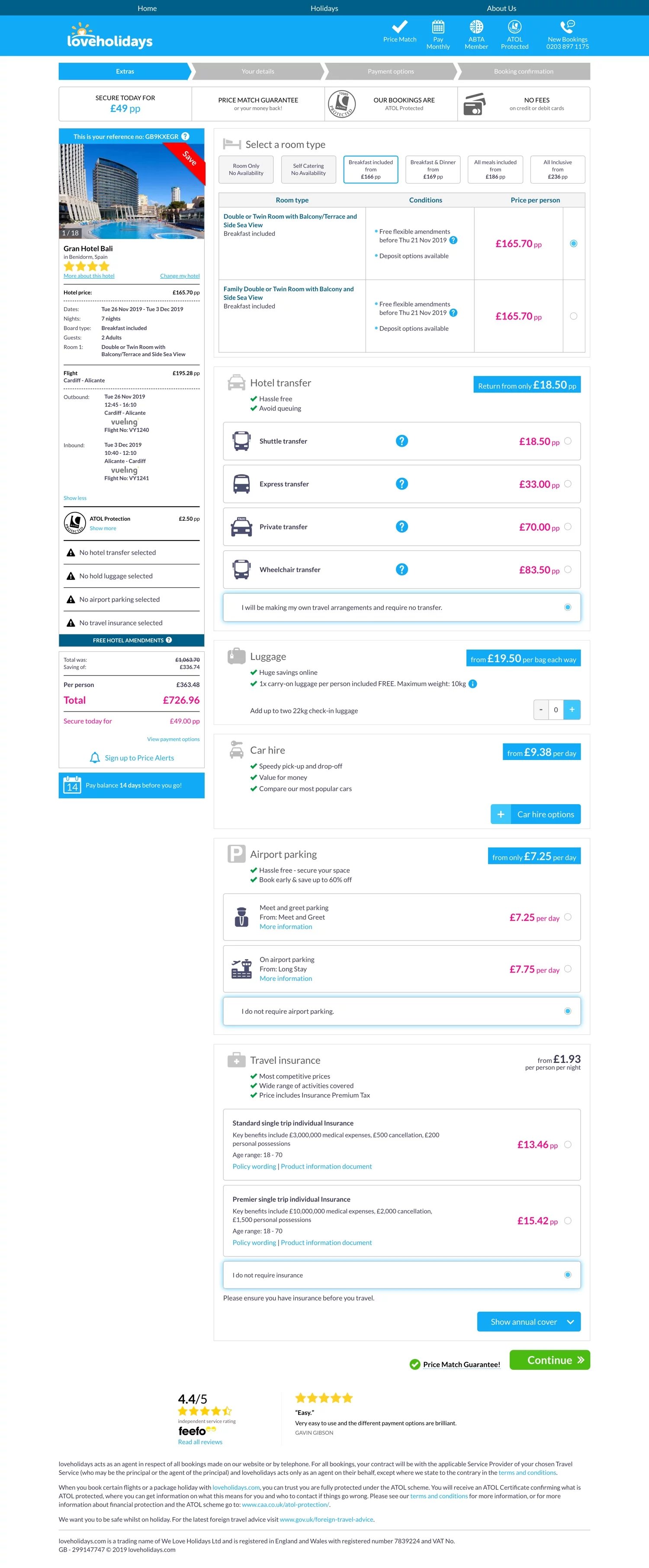 Hotel transfer opt-out